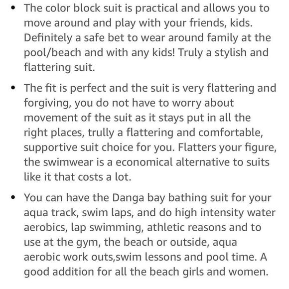 NWT DANGA BAY One Piece Women’s Swimsuit Size L 12-14 Color Block Slimming Teens - Picture 9 of 12